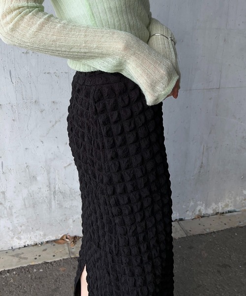 y/m by RIKA（イムバイリカ）の「ポコポコストレートスカート（スカート・レディース・ブラック/アイボリー・FREE）」の13枚目の写真