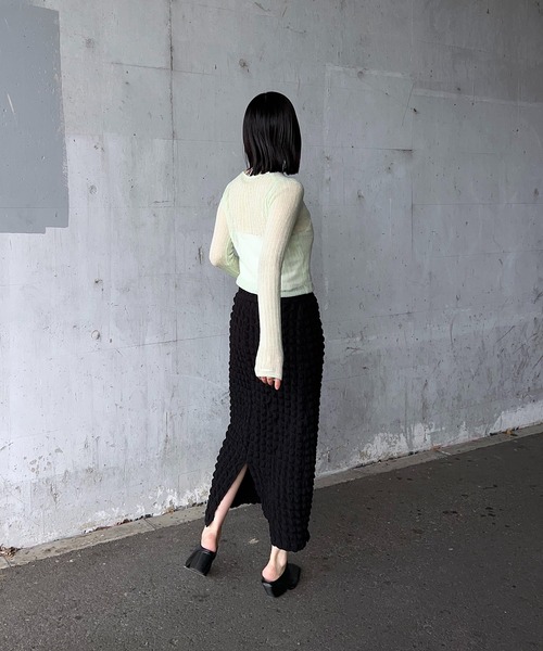 y/m by RIKA（イムバイリカ）の「ポコポコストレートスカート（スカート・レディース・ブラック/アイボリー・FREE）」の9枚目の写真