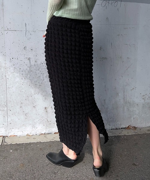 y/m by RIKA（イムバイリカ）の「ポコポコストレートスカート（スカート・レディース・ブラック/アイボリー・FREE）」の18枚目の写真