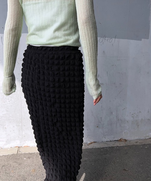 y/m by RIKA（イムバイリカ）の「ポコポコストレートスカート（スカート・レディース・ブラック/アイボリー・FREE）」の10枚目の写真