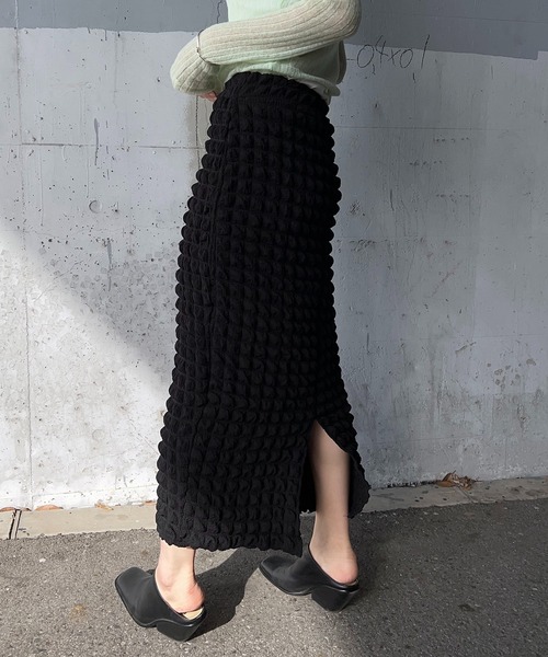 y/m by RIKA（イムバイリカ）の「ポコポコストレートスカート（スカート・レディース・ブラック/アイボリー・FREE）」の15枚目の写真