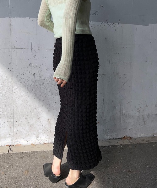 y/m by RIKA（イムバイリカ）の「ポコポコストレートスカート（スカート・レディース・ブラック/アイボリー・FREE）」の21枚目の写真