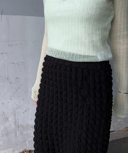 y/m by RIKA（イムバイリカ）の「ポコポコストレートスカート（スカート・レディース・ブラック/アイボリー・FREE）」の7枚目の写真