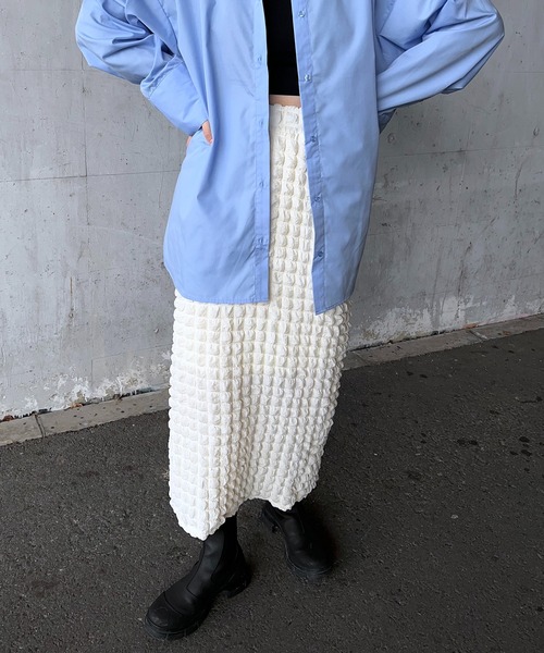y/m by RIKA（イムバイリカ）の「ポコポコストレートスカート（スカート・レディース・ブラック/アイボリー・FREE）」の16枚目の写真