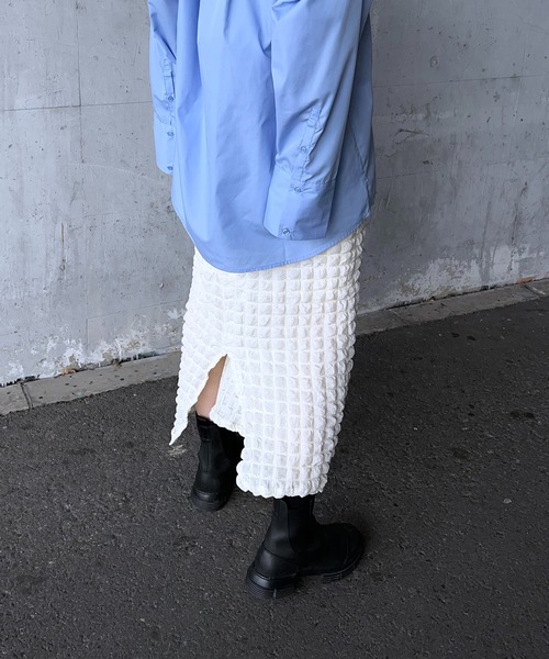 y/m by RIKA（イムバイリカ）の「ポコポコストレートスカート（スカート・レディース・ブラック/アイボリー・FREE）」の5枚目の写真
