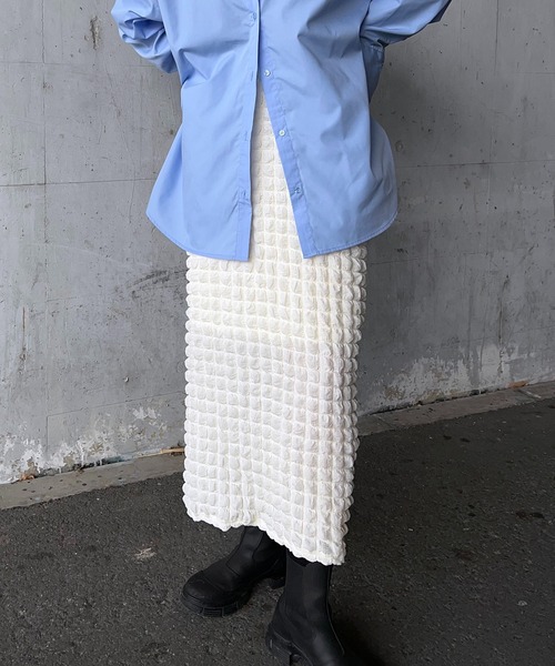 y/m by RIKA（イムバイリカ）の「ポコポコストレートスカート（スカート・レディース・ブラック/アイボリー・FREE）」の11枚目の写真
