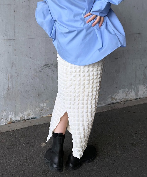 y/m by RIKA（イムバイリカ）の「ポコポコストレートスカート（スカート・レディース・ブラック/アイボリー・FREE）」の8枚目の写真