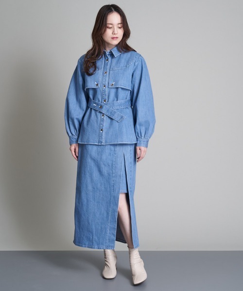 A de a.v.v（アードアー・ヴェ・ヴェ）の「ウエスタン風デニムブラウス（シャツ/ブラウス・レディース・ネイビー/ブルー・38/36）」の21枚目の写真