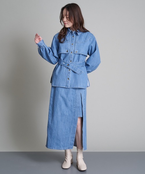 A de a.v.v（アードアー・ヴェ・ヴェ）の「ウエスタン風デニムブラウス（シャツ/ブラウス・レディース・ネイビー/ブルー・38/36）」の19枚目の写真