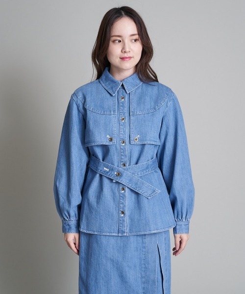 A de a.v.v（アードアー・ヴェ・ヴェ）の「ウエスタン風デニムブラウス（シャツ/ブラウス・レディース・ネイビー/ブルー・38/36）」の18枚目の写真