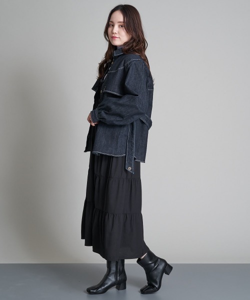 A de a.v.v（アードアー・ヴェ・ヴェ）の「ウエスタン風デニムブラウス（シャツ/ブラウス・レディース・ネイビー/ブルー・38/36）」の6枚目の写真