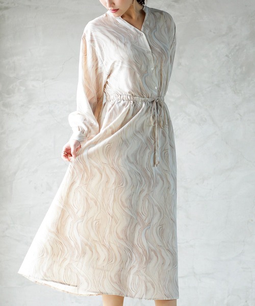 Emilyan（エミリアン）の「【手洗いできる♪】ウエストシャーリングリボン・マーブルプリントワンピース（ワンピース・レディース・ライトブルー/ライトイエロー/ライトパープル・9号）」の22枚目の写真