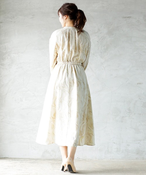 Emilyan（エミリアン）の「【手洗いできる♪】ウエストシャーリングリボン・マーブルプリントワンピース（ワンピース・レディース・ライトブルー/ライトイエロー/ライトパープル・9号）」の15枚目の写真