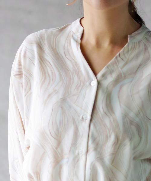 Emilyan（エミリアン）の「【手洗いできる♪】ウエストシャーリングリボン・マーブルプリントワンピース（ワンピース・レディース・ライトブルー/ライトイエロー/ライトパープル・9号）」の18枚目の写真