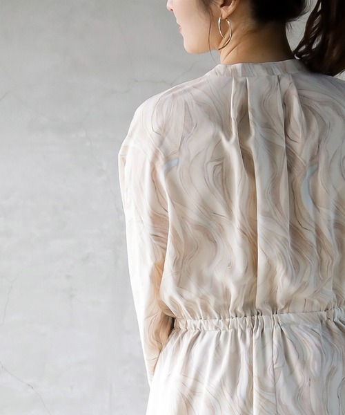 Emilyan（エミリアン）の「【手洗いできる♪】ウエストシャーリングリボン・マーブルプリントワンピース（ワンピース・レディース・ライトブルー/ライトイエロー/ライトパープル・9号）」の20枚目の写真