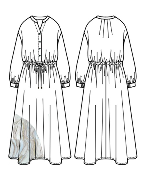 Emilyan（エミリアン）の「【手洗いできる♪】ウエストシャーリングリボン・マーブルプリントワンピース（ワンピース・レディース・ライトブルー/ライトイエロー/ライトパープル・9号）」の21枚目の写真