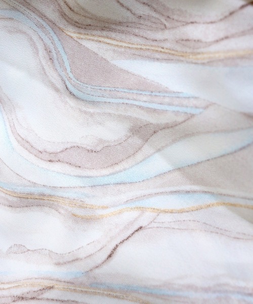 Emilyan（エミリアン）の「【手洗いできる♪】ウエストシャーリングリボン・マーブルプリントワンピース（ワンピース・レディース・ライトブルー/ライトイエロー/ライトパープル・9号）」の5枚目の写真