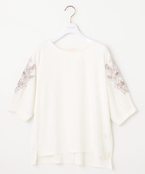 ANY SIS（エニィスィス）の「エンブロイダリードルマン カットソー（Tシャツ/カットソー・レディース・ブラック系2/オレンジ系/ホワイト系・0）」の7枚目の写真