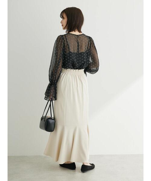 Bonlabre.SET2点シアードットブラウス+キャミソール