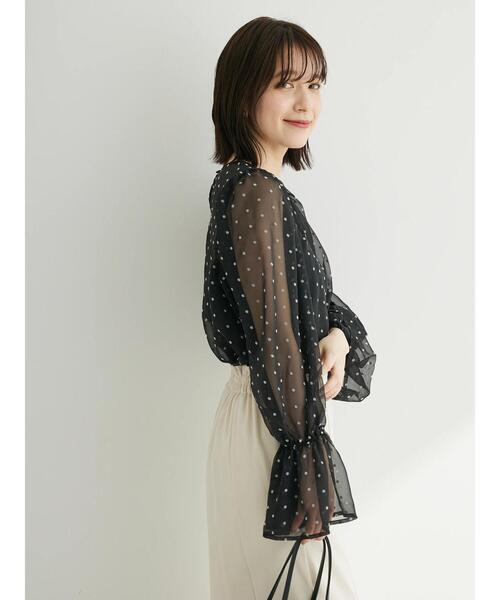 Bonlabre.SET2点シアードットブラウス+キャミソール