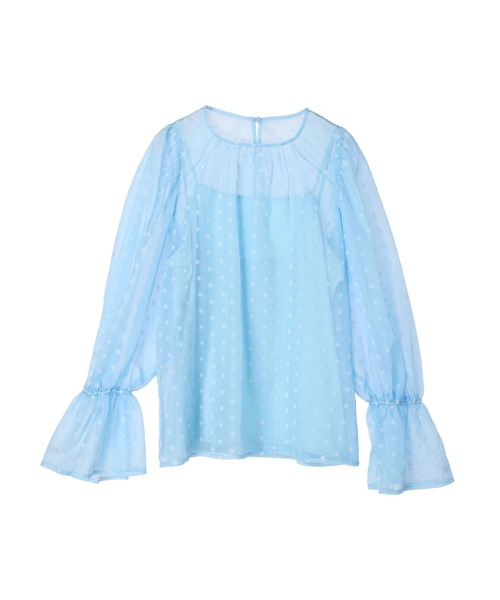 Bonlabre.SET2点シアードットブラウス+キャミソール