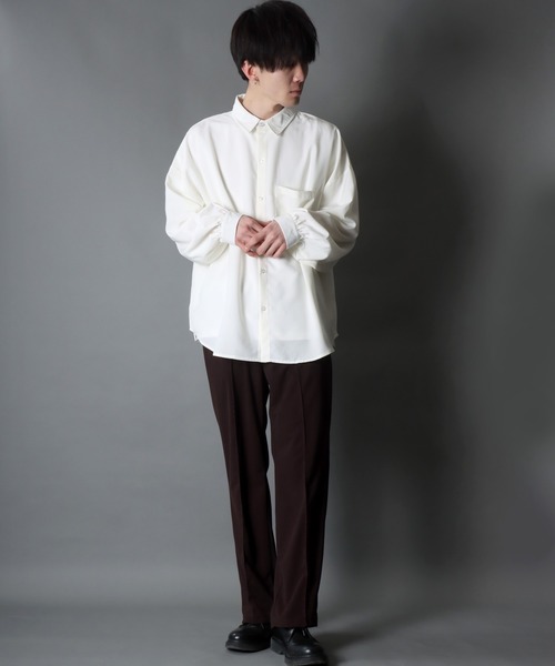 SITRY(シトリー)の「amundsen center pin tuck pants/梨地織り センター ピンタックパンツ(スラックス・メンズ・ブラック/ターコイズブルー/ブラウン/チャコールグレー・L/M/LL)」の22枚目の写真