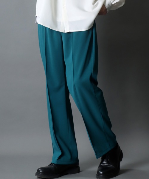 SITRY(シトリー)の「amundsen center pin tuck pants/梨地織り センター ピンタックパンツ(スラックス・メンズ・ブラック/ターコイズブルー/ブラウン/チャコールグレー・L/M/LL)」の20枚目の写真