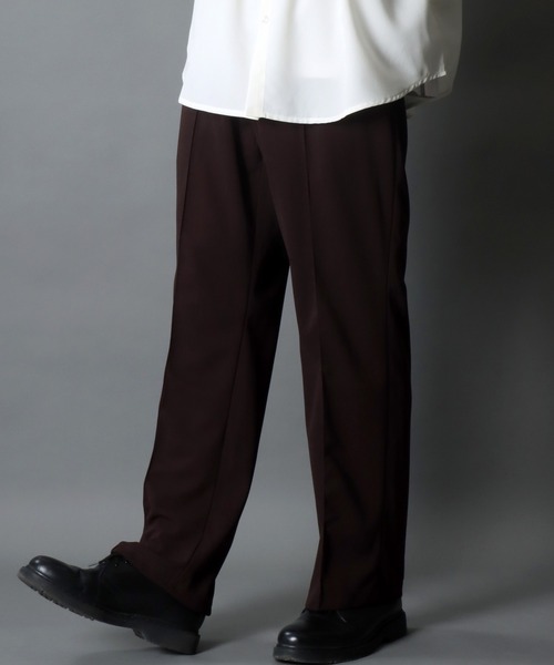 SITRY(シトリー)の「amundsen center pin tuck pants/梨地織り センター ピンタックパンツ(スラックス・メンズ・ブラック/ターコイズブルー/ブラウン/チャコールグレー・L/M/LL)」の18枚目の写真