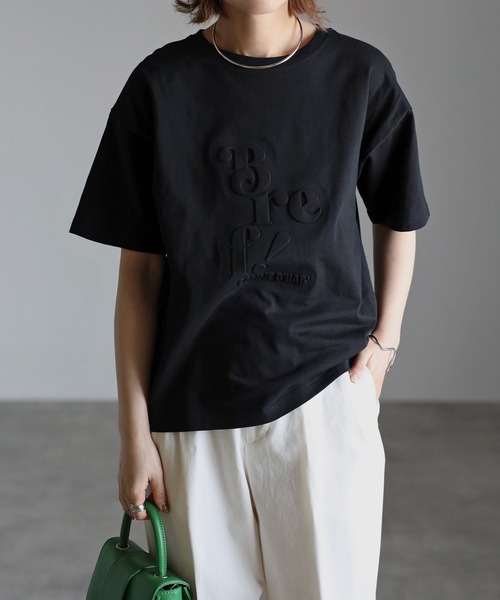 Bonjour Sagan(ボンジュールサガン)の「Bref!ロゴTシャツ(Tシャツ/カットソー・レディース・ブラック/オフホワイト・FREE)」の2枚目の写真