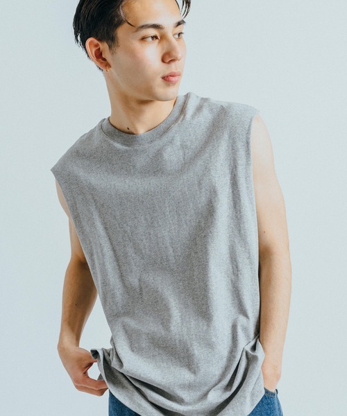 Ressaca（レサーカ）の「オーバーサイズ ノースリーブクルーネックTシャツ タンクトップ（Tシャツ/カットソー・メンズ・ホワイト/ブラック/グレー/オレンジ/グリーン・M/L/XL）」の6枚目の写真