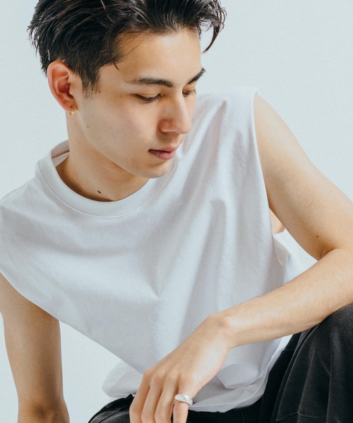 Ressaca（レサーカ）の「オーバーサイズ ノースリーブクルーネックTシャツ タンクトップ（Tシャツ/カットソー・メンズ・ホワイト/ブラック/グレー/オレンジ/グリーン・M/L/XL）」の16枚目の写真