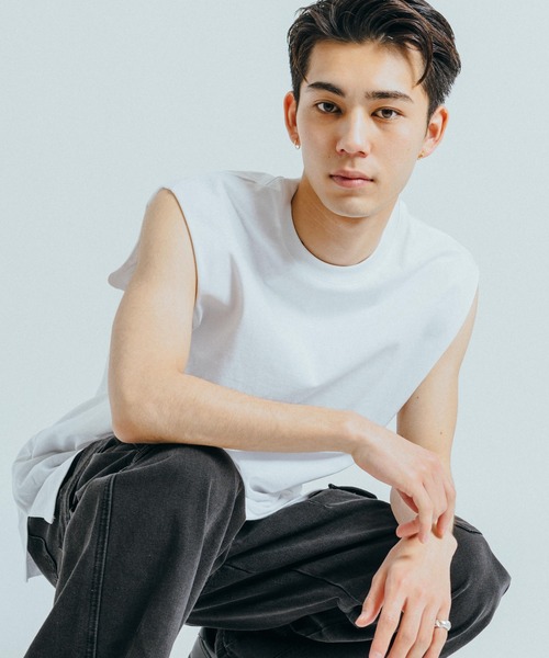 Ressaca（レサーカ）の「オーバーサイズ ノースリーブクルーネックTシャツ タンクトップ（Tシャツ/カットソー・メンズ・ホワイト/ブラック/グレー/オレンジ/グリーン・M/L/XL）」の19枚目の写真