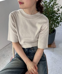 feepur | 【ハンドウォッシャブル】モックネック5分袖カラーニット(ニット/セーター)