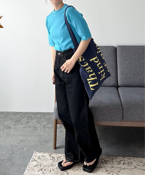 feepur（フェピュール）の「【ハンドウォッシャブル】モックネック5分袖カラーニット（ニット/セーター・レディース・ブルー/グリーン系その他/グリーン/ピンク/オレンジ/ブラック/オフホワイト・MEDIUM）」の15枚目の写真