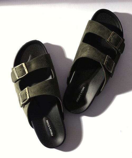 FREAK'S STORE（フリークスストア）の「【限定展開】コンフォータブル ダブルベルト スライドサンダル/レオパード（サンダル・メンズ・オリーブ/ブルー/レオパード/ブラック/キャメル・24.0cm/26.0cm/27.0cm/23.0cm/25.0cm/28.0cm）」の2枚目の写真