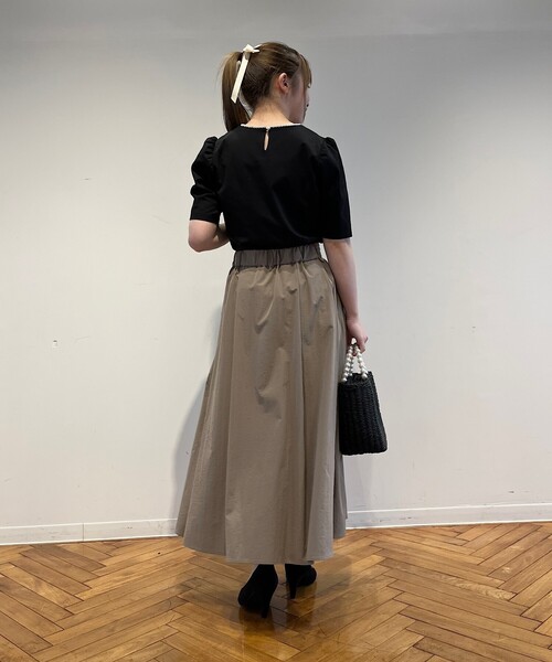 couture brooch(クチュールブローチ)の「◆【鮮やかカラースカートで新鮮コーデに。】タイプライタータックウエストスカート(スカート・レディース・ピンク系/サンドベージュ/ブラック/ライトブルー・34/36/38/40/42)」の19枚目の写真