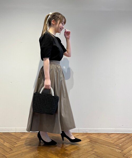 couture brooch(クチュールブローチ)の「◆【鮮やかカラースカートで新鮮コーデに。】タイプライタータックウエストスカート(スカート・レディース・ピンク系/サンドベージュ/ブラック/ライトブルー・34/36/38/40/42)」の20枚目の写真