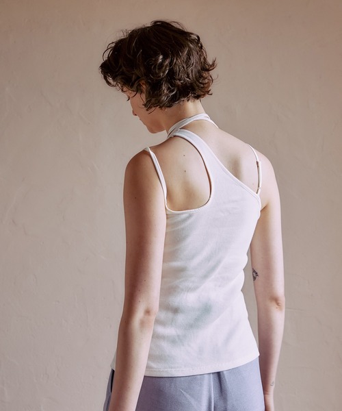 PUBLIC TOKYO(パブリックトウキョウ)の「【岐阜県産】クロスストリングカップインキャミソール/カップ付き(タンクトップ・レディース・ブラック/アイボリー・FREE)」の20枚目の写真