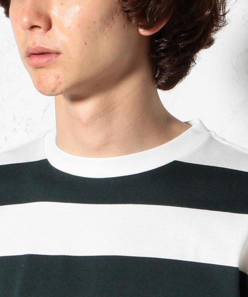 green label relaxing（グリーンレーベルリラクシング）の「GRADATION WIDE BORDER SS Tシャツ（Tシャツ/カットソー・メンズ・ブラック/ダークグリーン/ネイビー・MEDIUM/LARGE/X-LARGE/SMALL）」の15枚目の写真