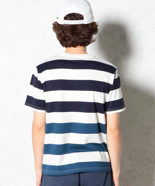 green label relaxing（グリーンレーベルリラクシング）の「GRADATION WIDE BORDER SS Tシャツ（Tシャツ/カットソー・メンズ・ブラック/ダークグリーン/ネイビー・MEDIUM/LARGE/X-LARGE/SMALL）」の10枚目の写真