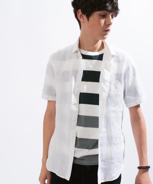 green label relaxing（グリーンレーベルリラクシング）の「GRADATION WIDE BORDER SS Tシャツ（Tシャツ/カットソー・メンズ・ブラック/ダークグリーン/ネイビー・MEDIUM/LARGE/X-LARGE/SMALL）」の16枚目の写真