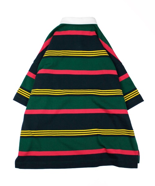 Universal Style Wear(ユニバーサルスタイルウェア)の「Universal Style Wear クラシック ボーダー ラガーシャツ(ポロシャツ・メンズ・ベージュ系/ネイビー系/ブラック系/グリーン系・LARGE/MEDIUM/X-LARGE)」の14枚目の写真