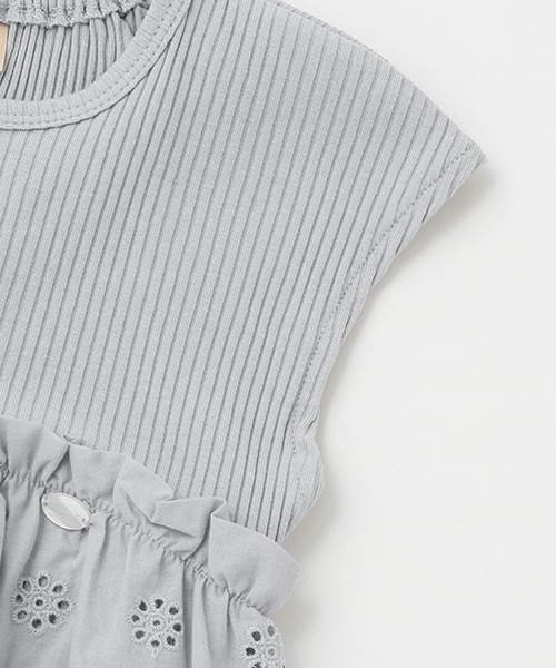 petit main(プティマイン)の「【リンク】レースカットチュニック(キッズ)(Tシャツ/カットソー・キッズ・ピンク/オフホワイト/ブルー・110cm/90cm/130cm/120cm/80cm/100cm)」の5枚目の写真