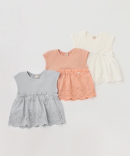 petit main(プティマイン)の「【リンク】レースカットチュニック(キッズ)(Tシャツ/カットソー・キッズ・ピンク/オフホワイト/ブルー・110cm/90cm/130cm/120cm/80cm/100cm)」の11枚目の写真