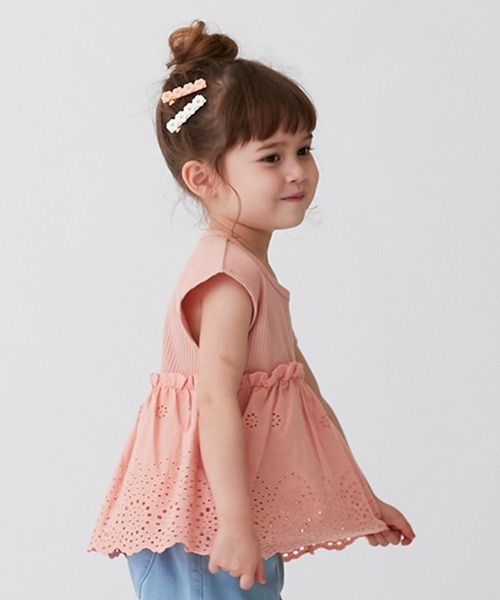 petit main(プティマイン)の「【リンク】レースカットチュニック(キッズ)(Tシャツ/カットソー・キッズ・ピンク/オフホワイト/ブルー・110cm/90cm/130cm/120cm/80cm/100cm)」の16枚目の写真