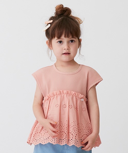 petit main(プティマイン)の「【リンク】レースカットチュニック(キッズ)(Tシャツ/カットソー・キッズ・ピンク/オフホワイト/ブルー・110cm/90cm/130cm/120cm/80cm/100cm)」の15枚目の写真