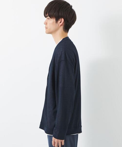 green label relaxing（グリーンレーベルリラクシング）の「ハイツイスト ドビー Vネック カーディガン（カーディガン/ボレロ・メンズ・ネイビー/ダークグレー/ターコイズブルー・S/L/M/XL）」の5枚目の写真
