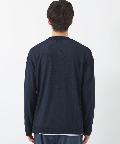 green label relaxing（グリーンレーベルリラクシング）の「ハイツイスト ドビー Vネック カーディガン（カーディガン/ボレロ・メンズ・ネイビー/ダークグレー/ターコイズブルー・S/L/M/XL）」の6枚目の写真