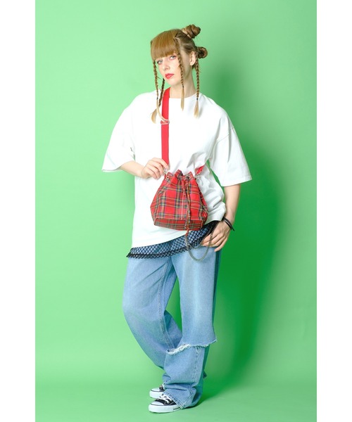 ankoROCK（アンコロック）の「an meets zakka チェック柄バケットショルダーバッグ（ショルダーバッグ・レディース・レッド/イエロー/ネイビー/ベージュ・ONE SIZE）」の7枚目の写真