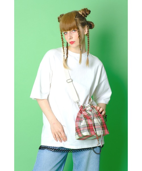 セール】an meets zakka チェック柄バケットショルダーバッグ